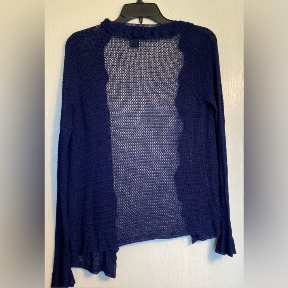 Lauren Ralph Lauren Long Sleeve Hand Knit Button Cardigan Navy Blue Women Small